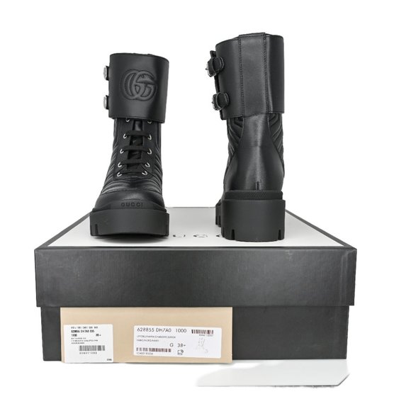 Gucci 628855 Women's Interlocking Gg Logo Matelasse Leather Ankle Boots - Picture 6 of 13